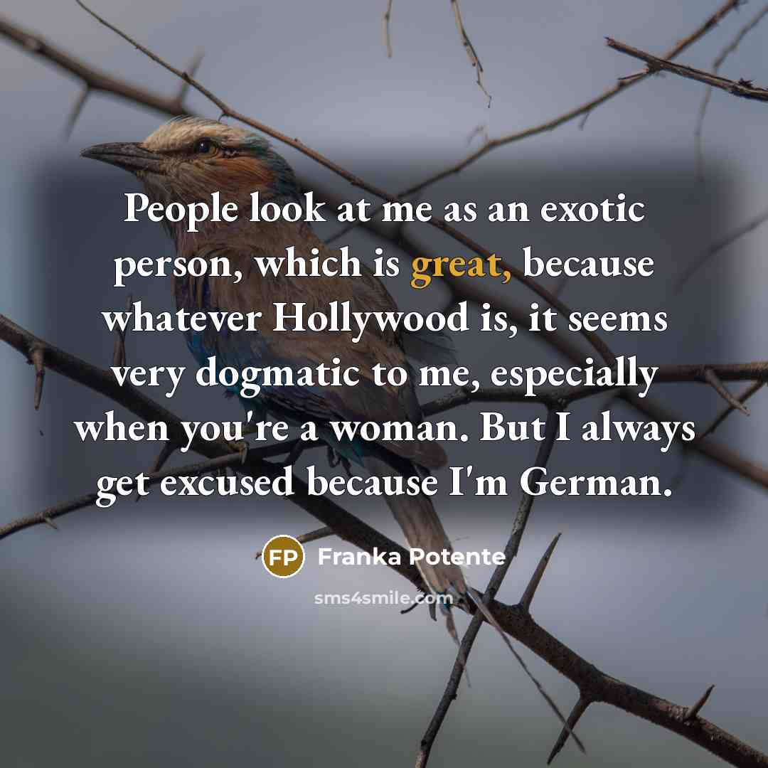 “People look at me as an exotic person, which is…” quote by Franka Potente
