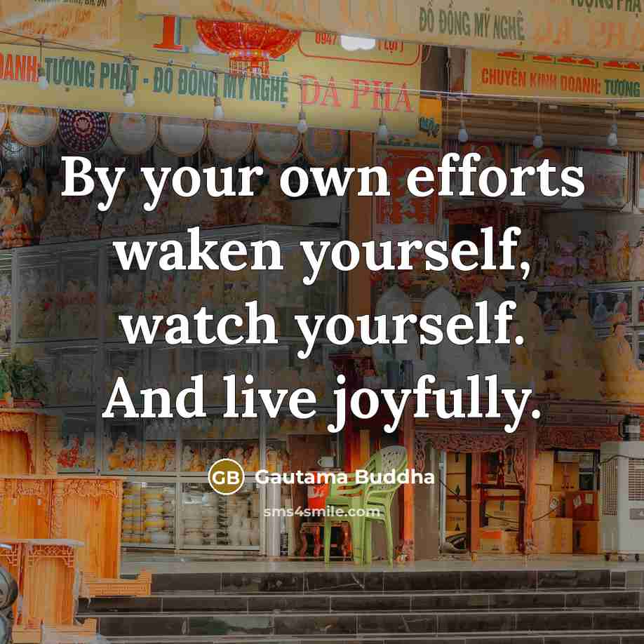 “By your own efforts waken yourself, watch yourself. And live…” quote by Gautama Buddha