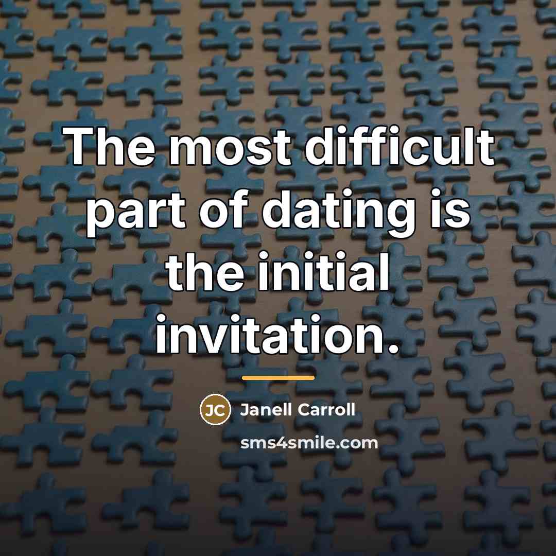 “The most difficult part of dating is the initial invitation.…” quote by Janell Carroll
