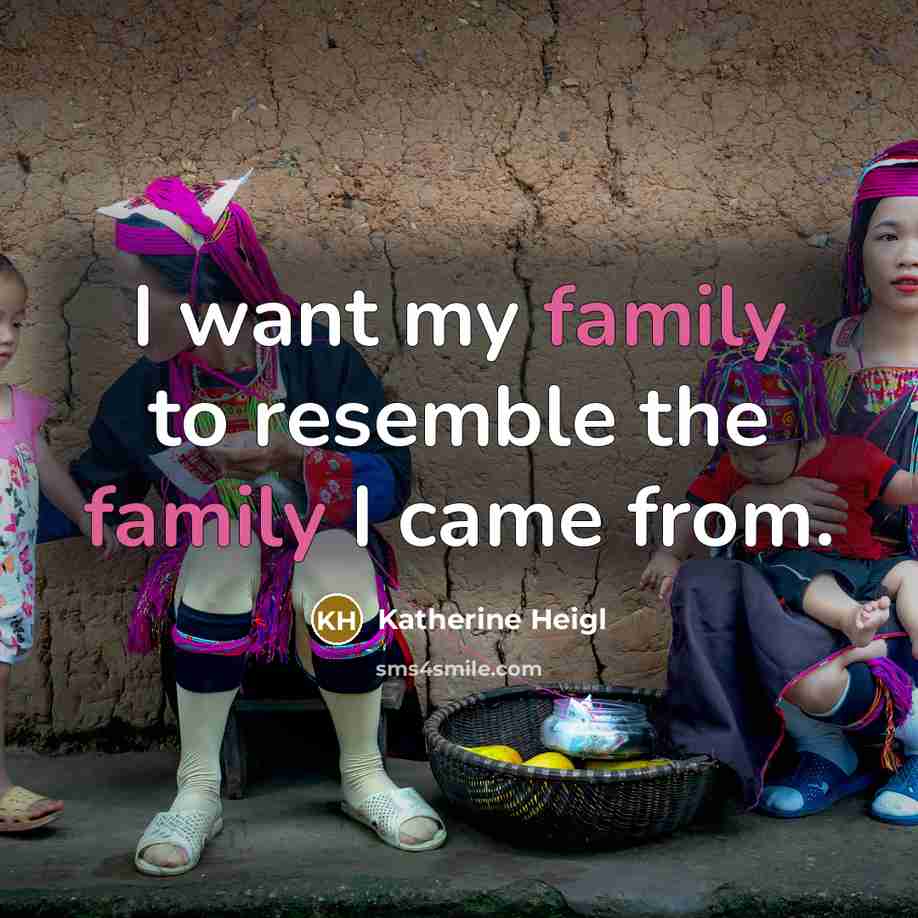 “I want my family to resemble the family I came…” quote by Katherine Heigl