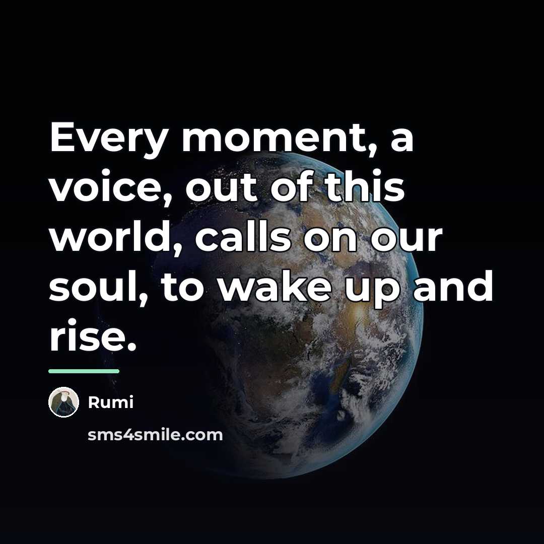 “Every moment, a voice, out of this world, calls on…” quote by Rumi