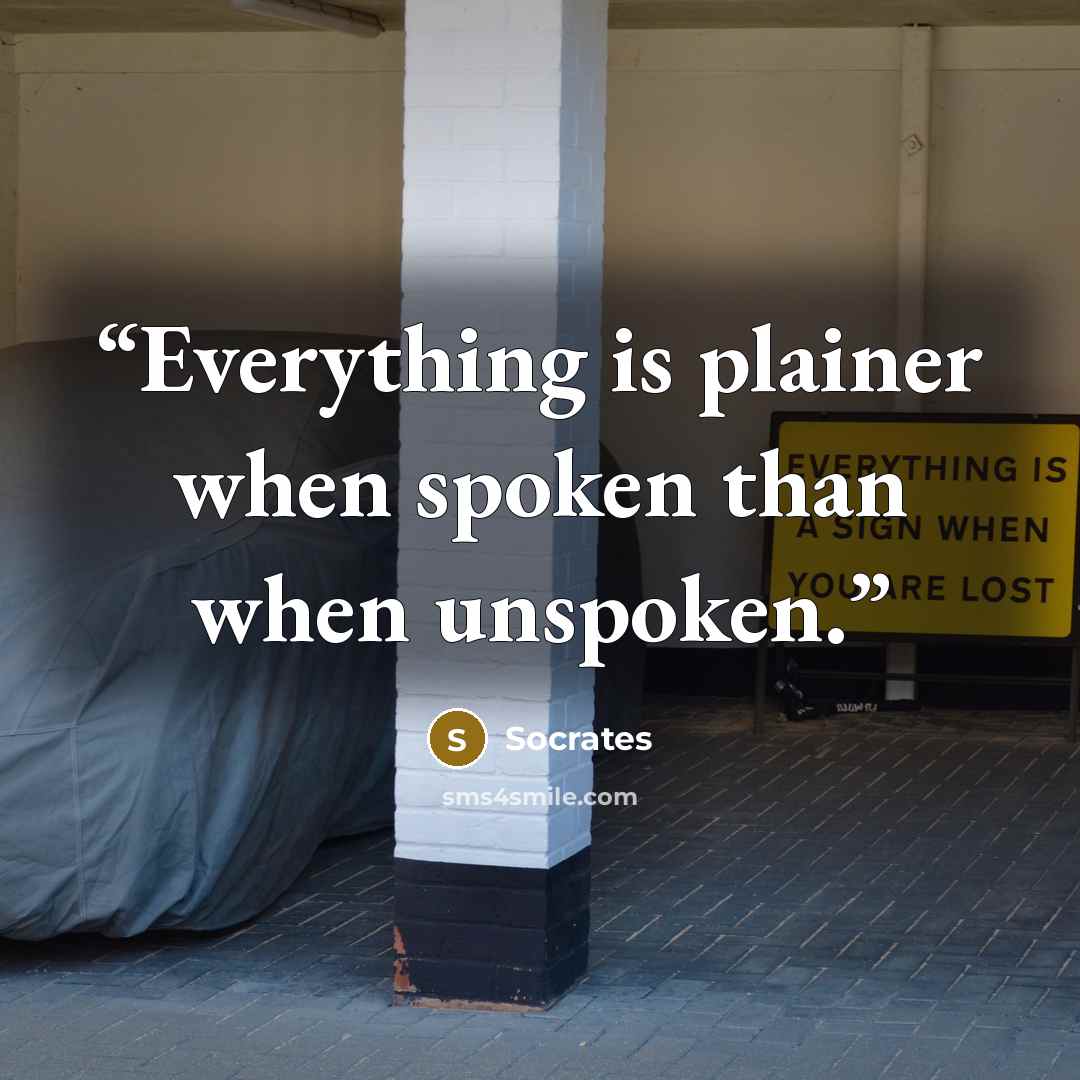 “Everything is plainer when spoken than when unspoken.” quote by Socrates