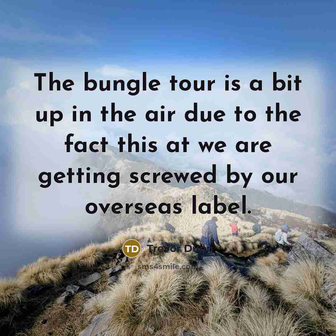 “The bungle tour is a bit up in the air…” quote by Trevor Dunn