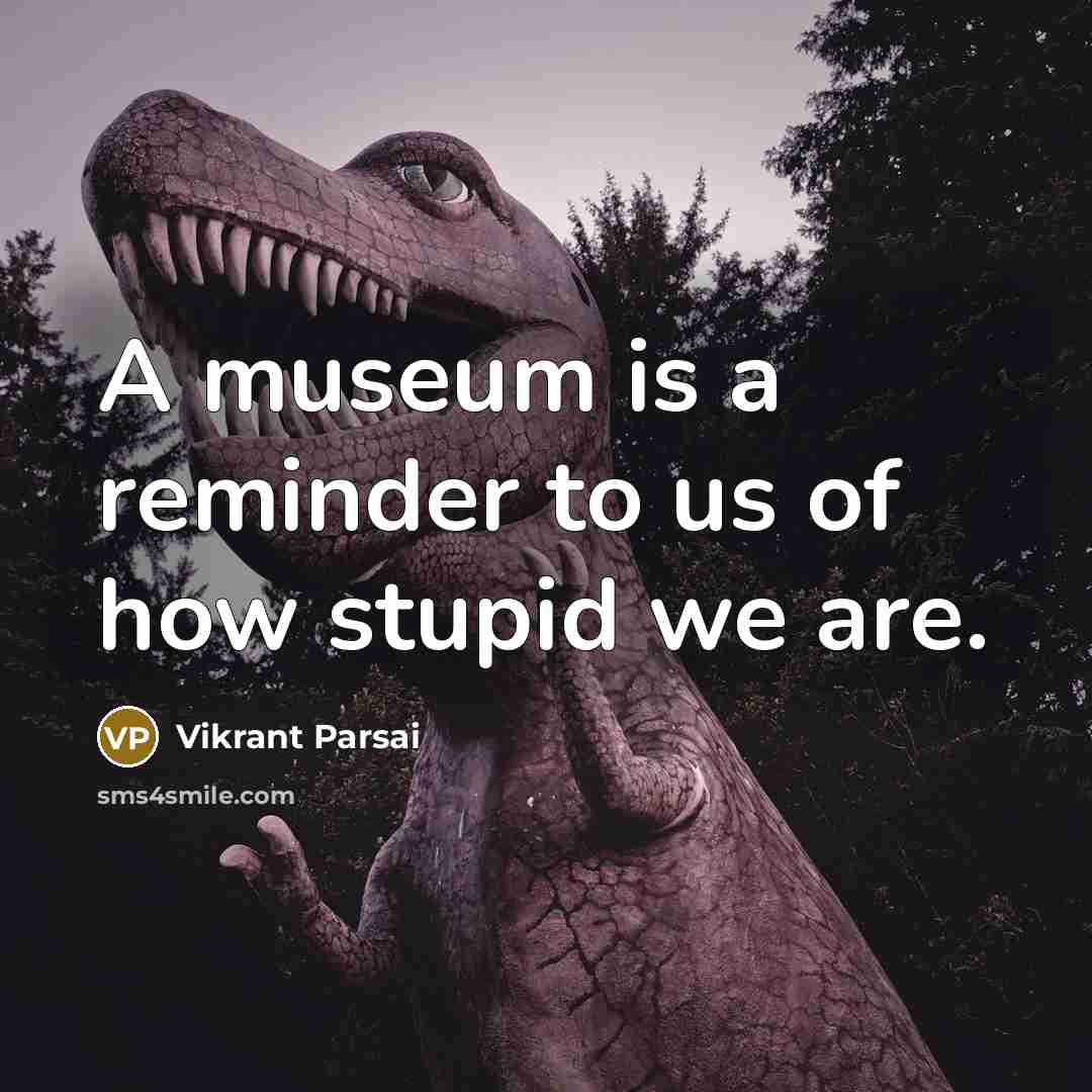 “A museum is a reminder to us of how stupid…” quote by Vikrant Parsai