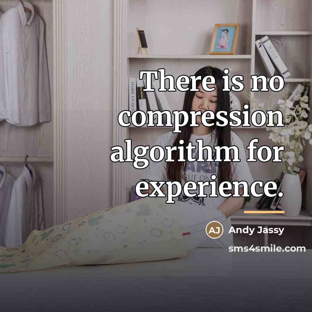 “There is no compression algorithm for experience.…” quote by Andy Jassy