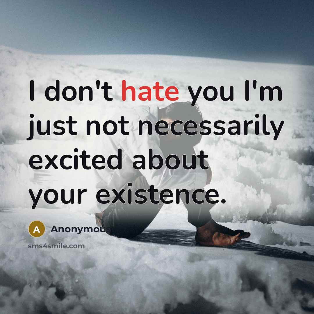 “I don't hate you I'm just not necessarily excited about…” quote by Anonymous