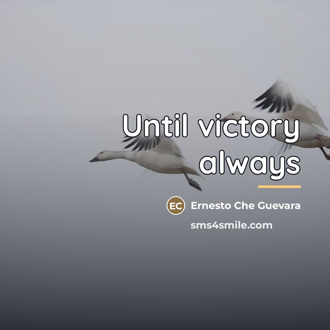 “Until victory always…” quote by Ernesto Che Guevara