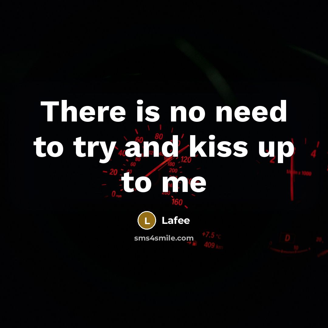 “There is no need to try and kiss up to me” quote by Lafee