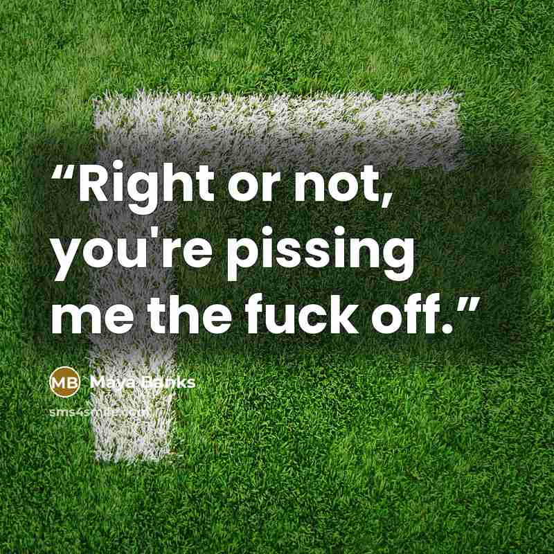 “Right or not, you're pissing me the fuck off.” quote by Maya Banks