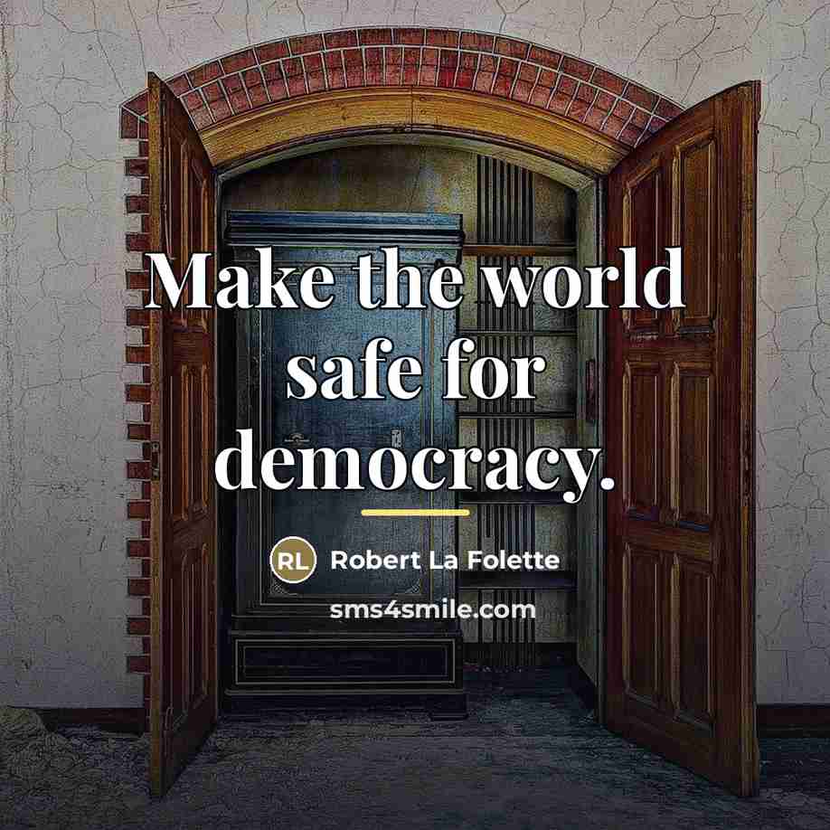 “Make the world safe for democracy.…” quote by Robert La Folette