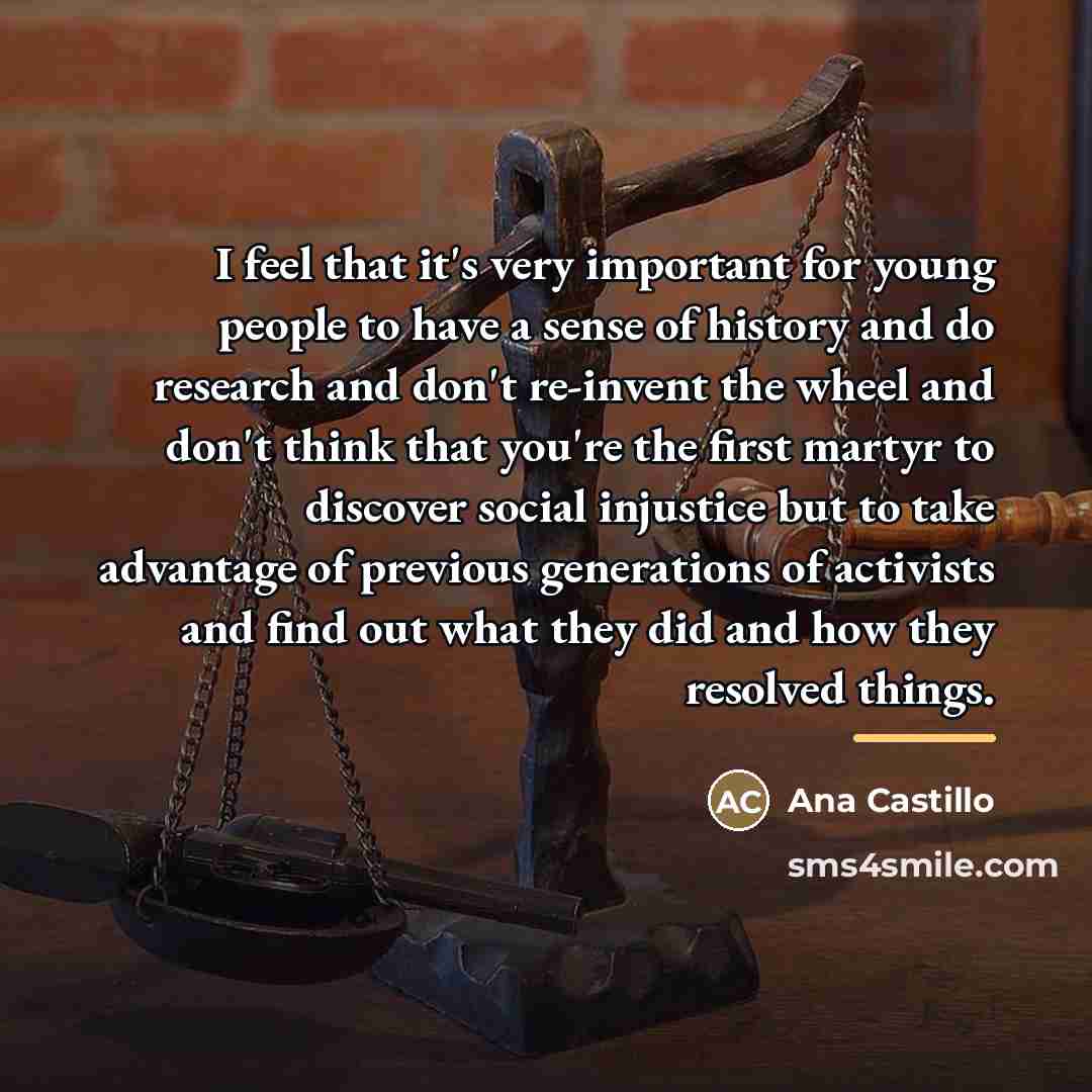 “I feel that it's very important for young people to…” quote by Ana Castillo