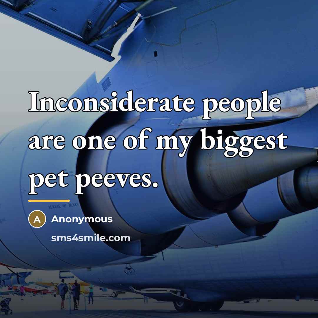 “Inconsiderate people are one of my biggest pet peeves.…” quote by Anonymous