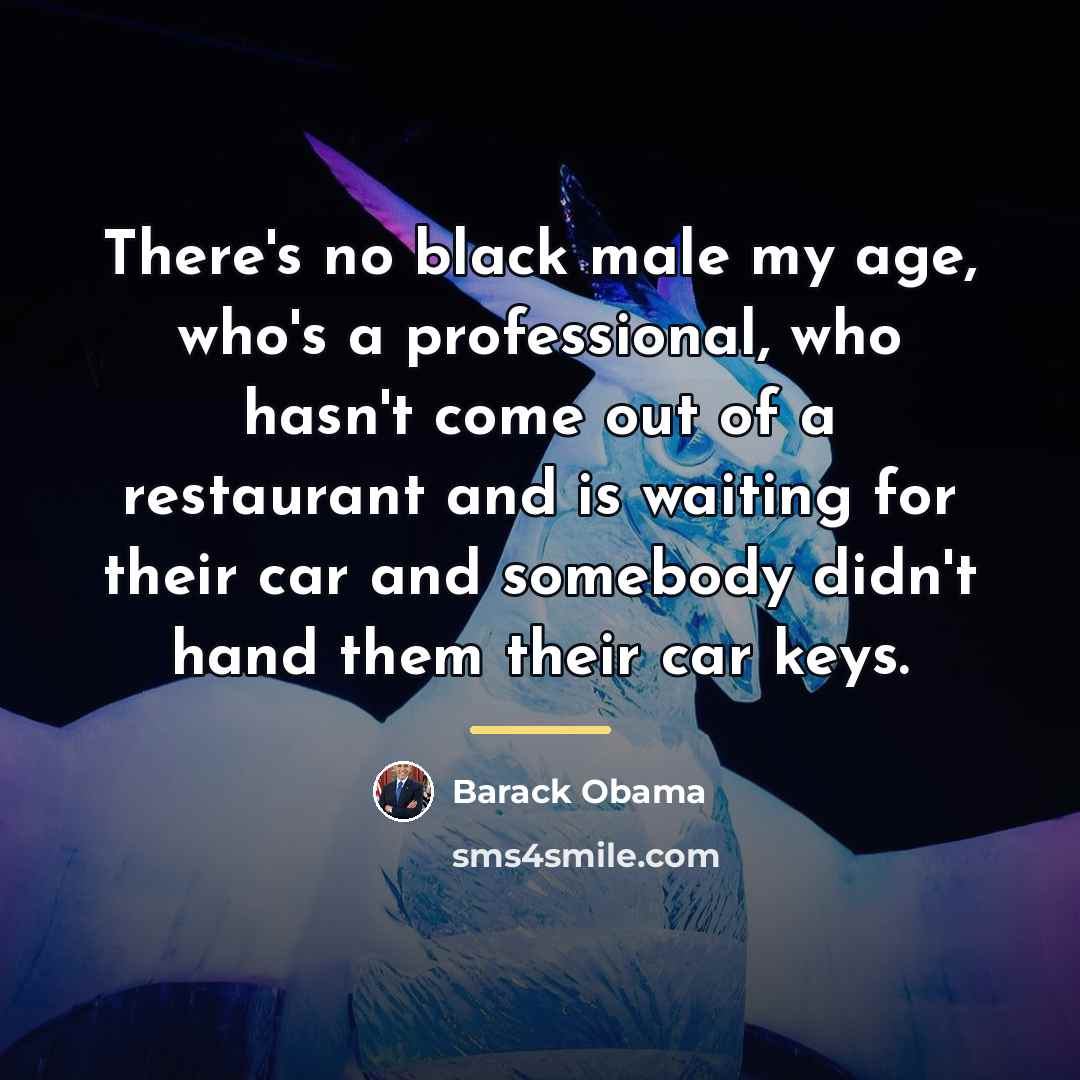 “There's no black male my age, who's a professional, who…” quote by Barack Obama