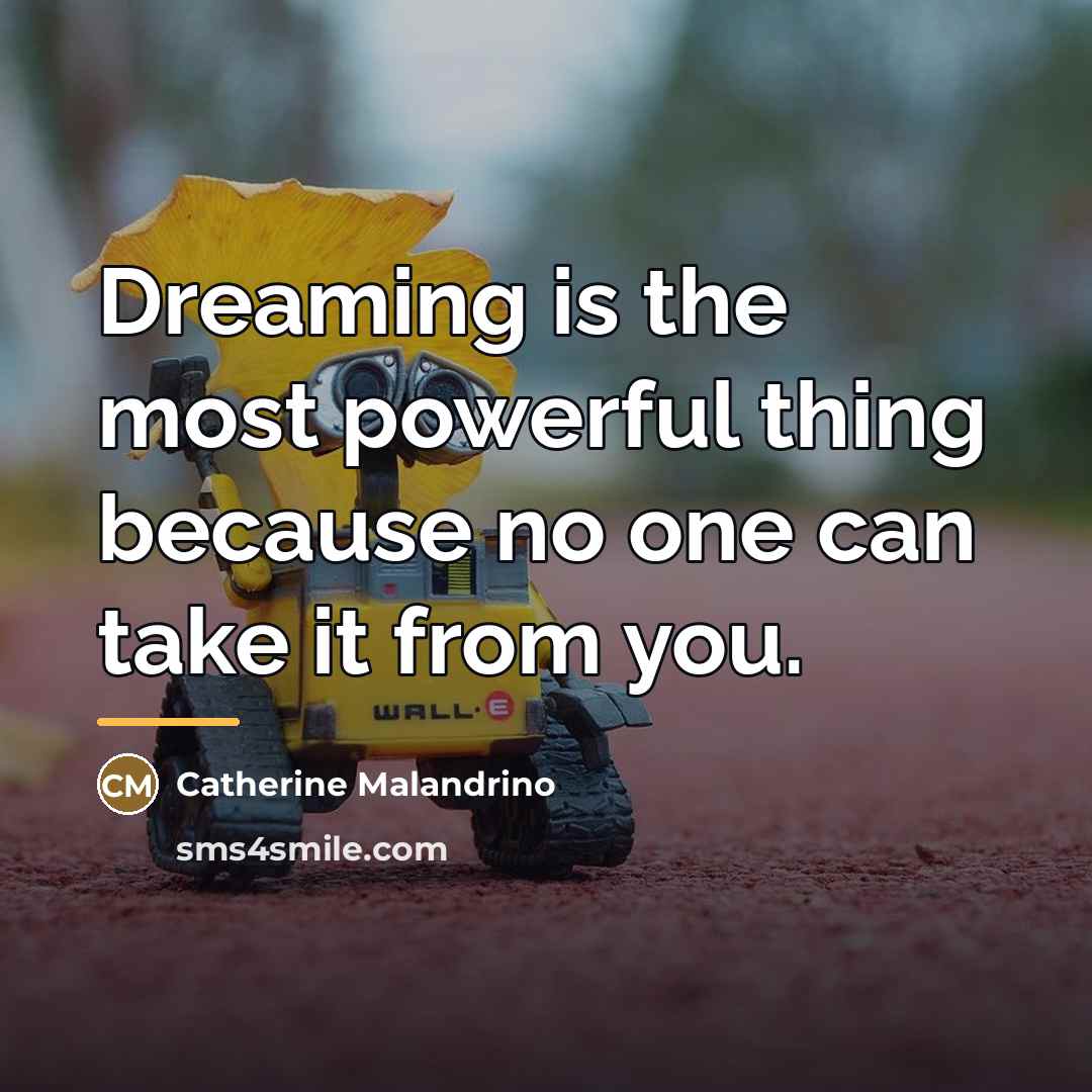“Dreaming is the most powerful thing because no one can…” quote by Catherine Malandrino