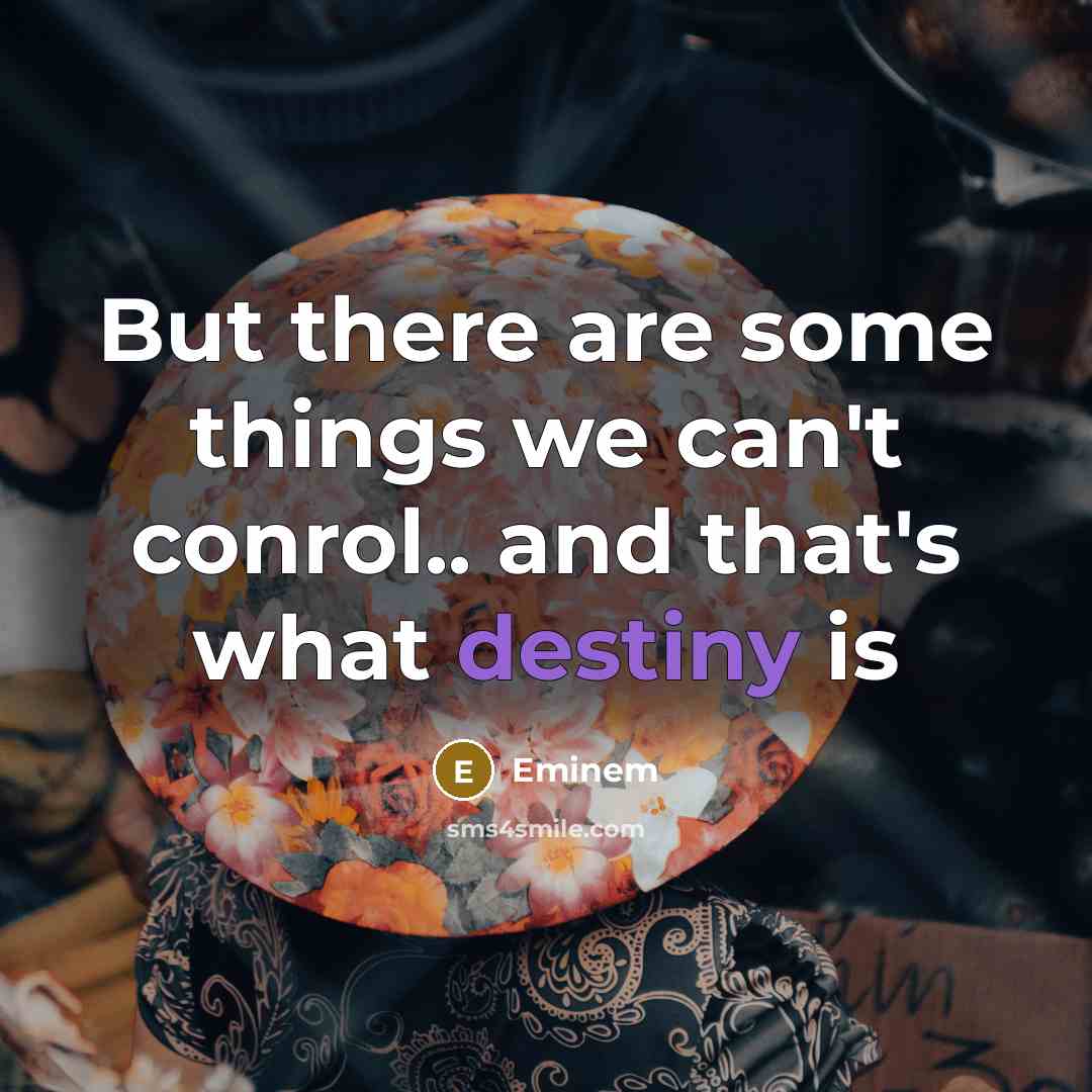 “But there are some things we can't conrol.. and that's…” quote by Eminem