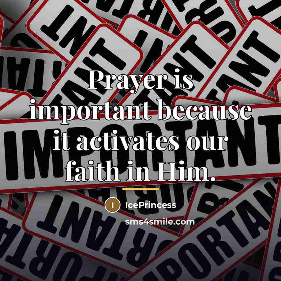 “Prayer is important because it activates our faith in Him.…” quote by IcePrincess