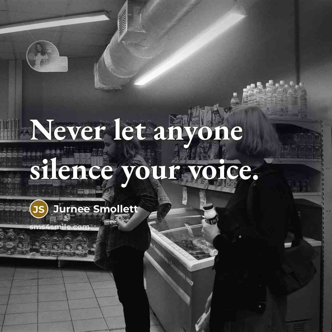 “Never let anyone silence your voice.…” quote by Jurnee Smollett