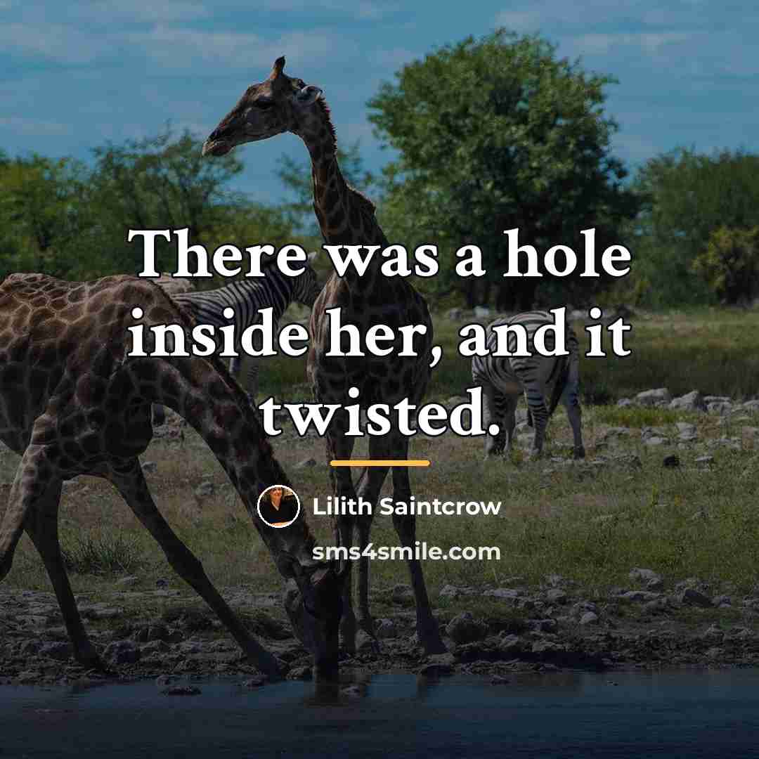 “There was a hole inside her, and it twisted.…” quote by Lilith Saintcrow