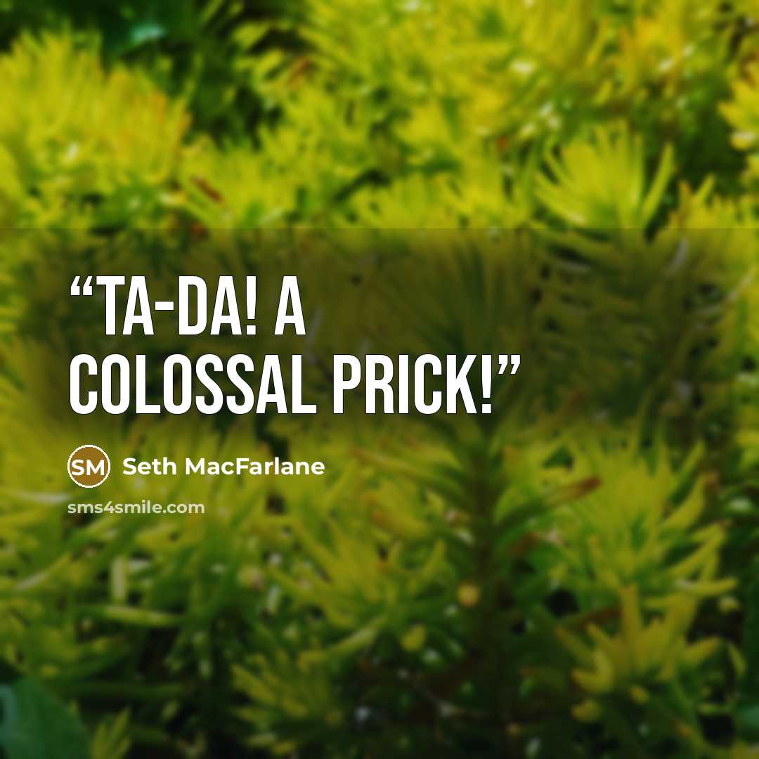 “Ta-da! A colossal prick!” quote by Seth MacFarlane