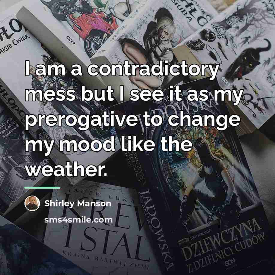 “I am a contradictory mess but I see it as…” quote by Shirley Manson