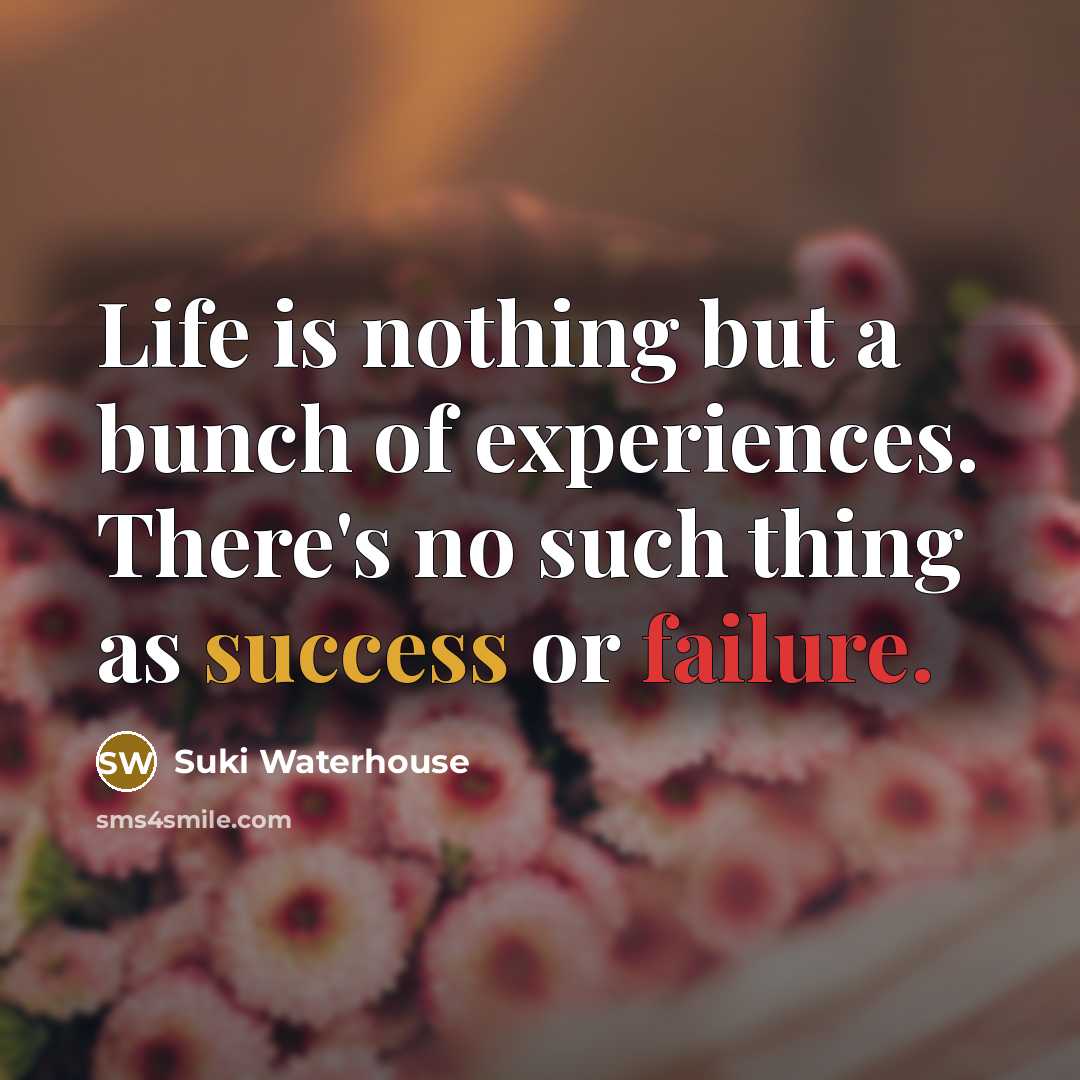 “Life is nothing but a bunch of experiences. There's no…” quote by Suki Waterhouse