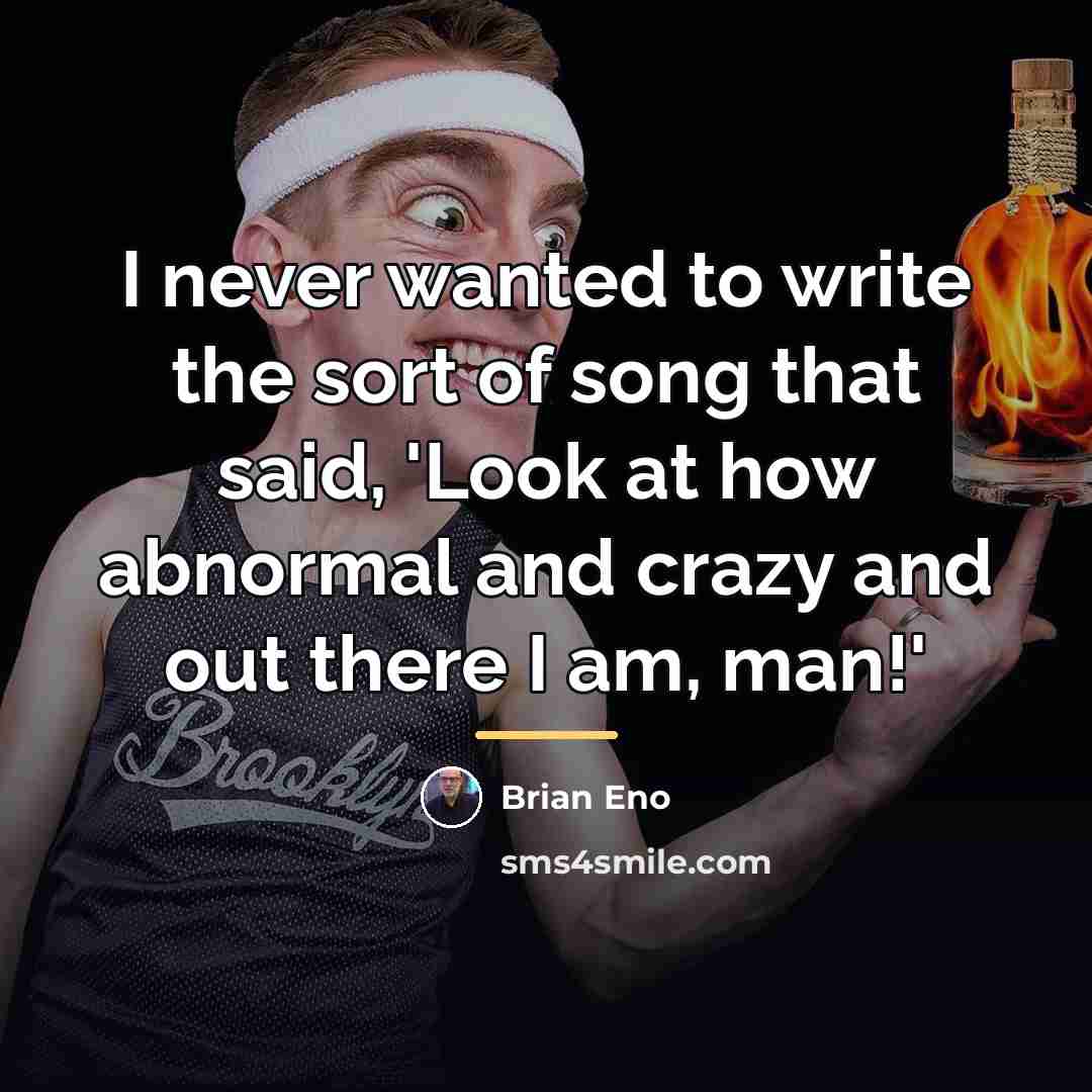 “I never wanted to write the sort of song that…” quote by Brian Eno