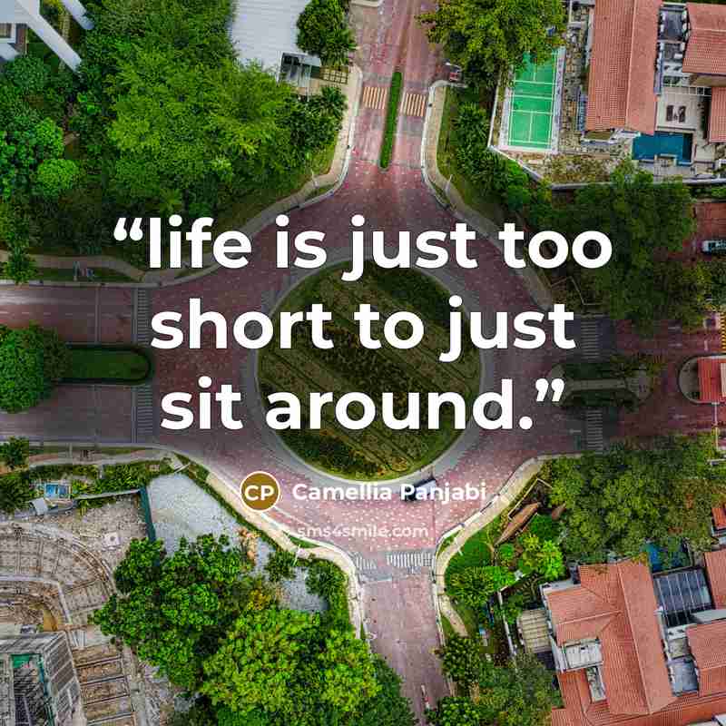 “life is just too short to just sit around.” quote by Camellia Panjabi