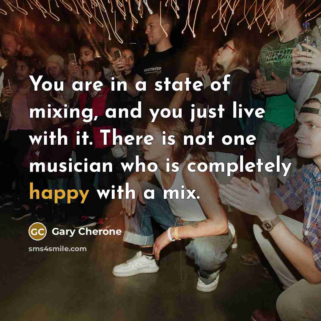 “You are in a state of mixing, and you just…” quote by Gary Cherone