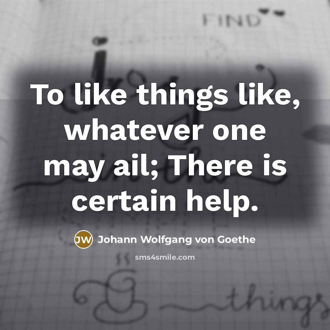 “To like things like, whatever one may ail; There is…” quote by Johann Wolfgang von Goethe