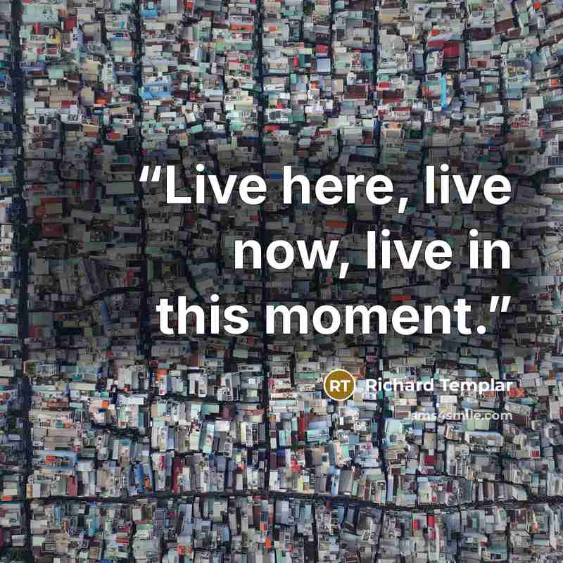 “Live here, live now, live in this moment.” quote by Richard Templar