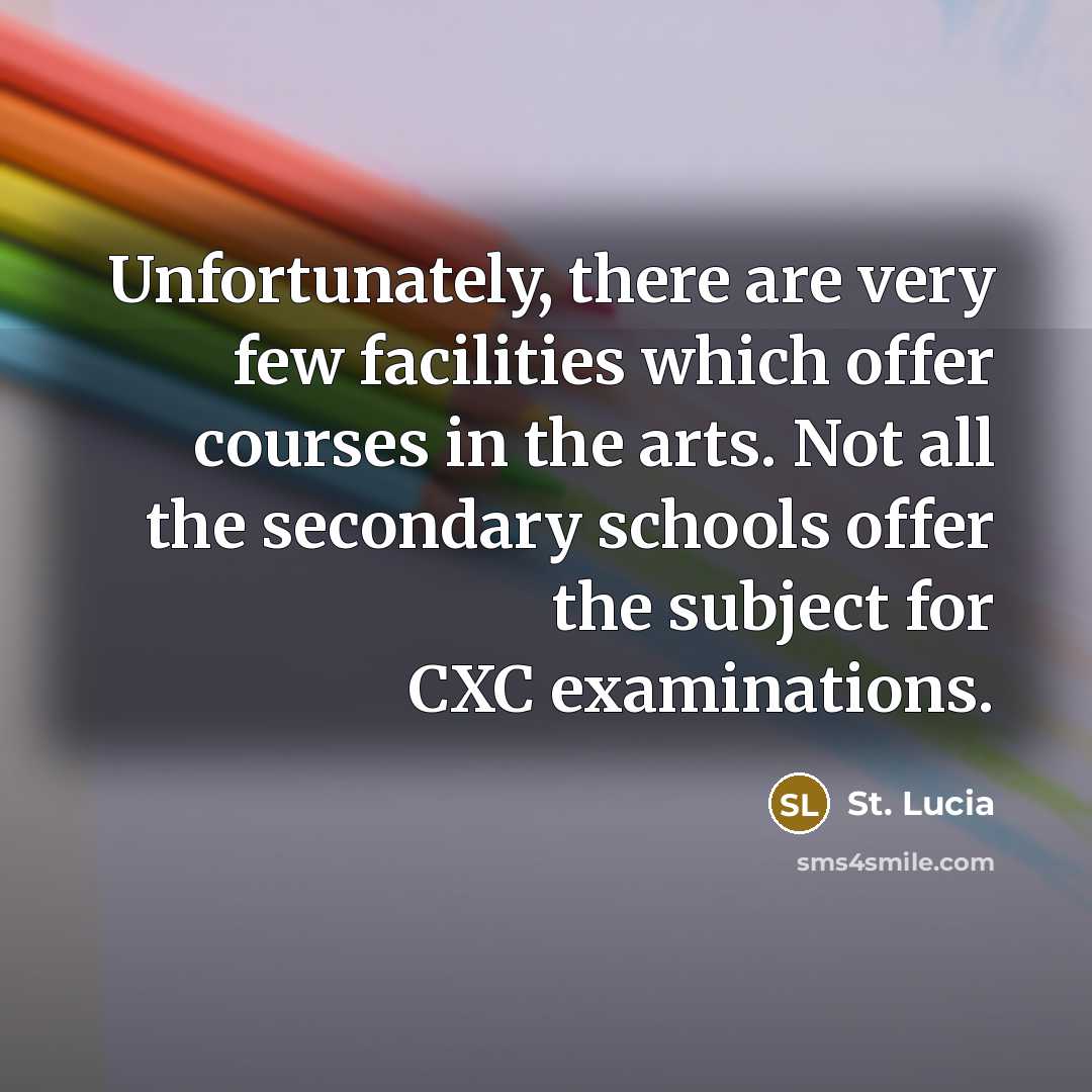 “Unfortunately, there are very few facilities which offer courses in…” quote by St. Lucia