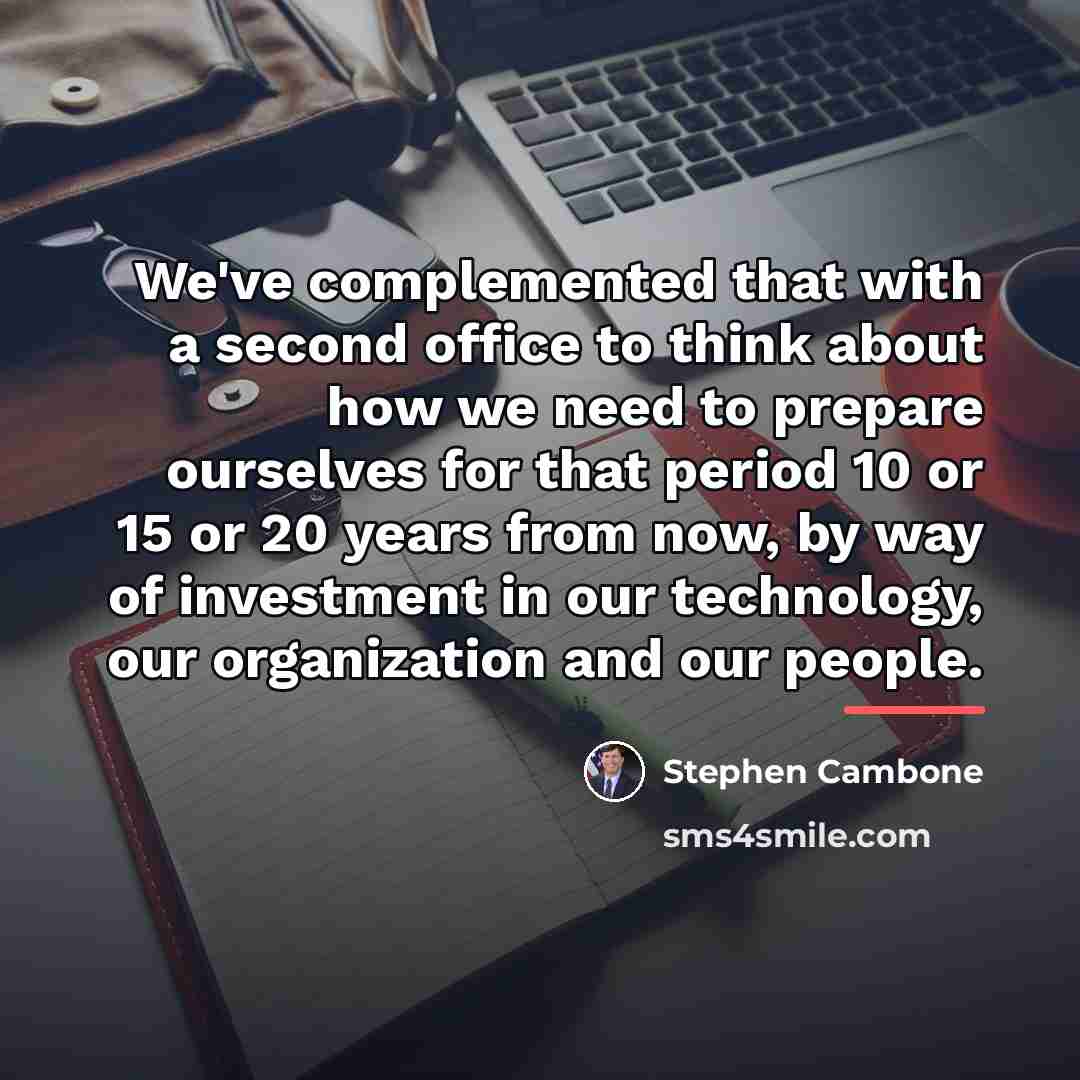 “We've complemented that with a second office to think about…” quote by Stephen Cambone
