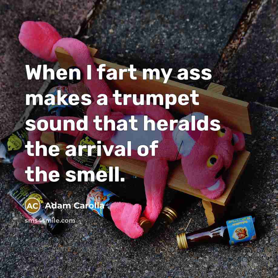 “When I fart my ass makes a trumpet sound that…” quote by Adam Carolla