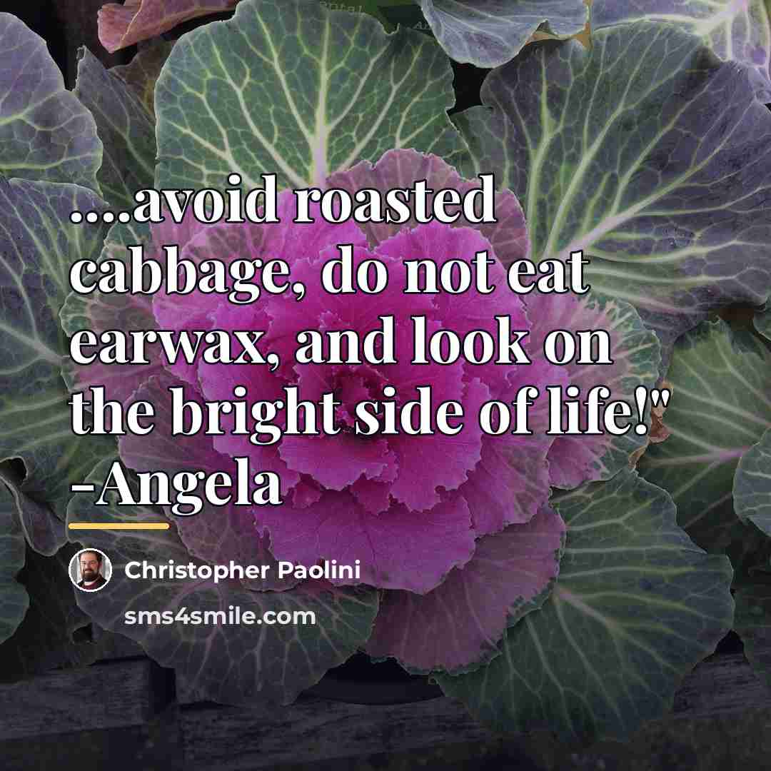 “....avoid roasted cabbage, do not eat earwax, and look on…” quote by Christopher Paolini