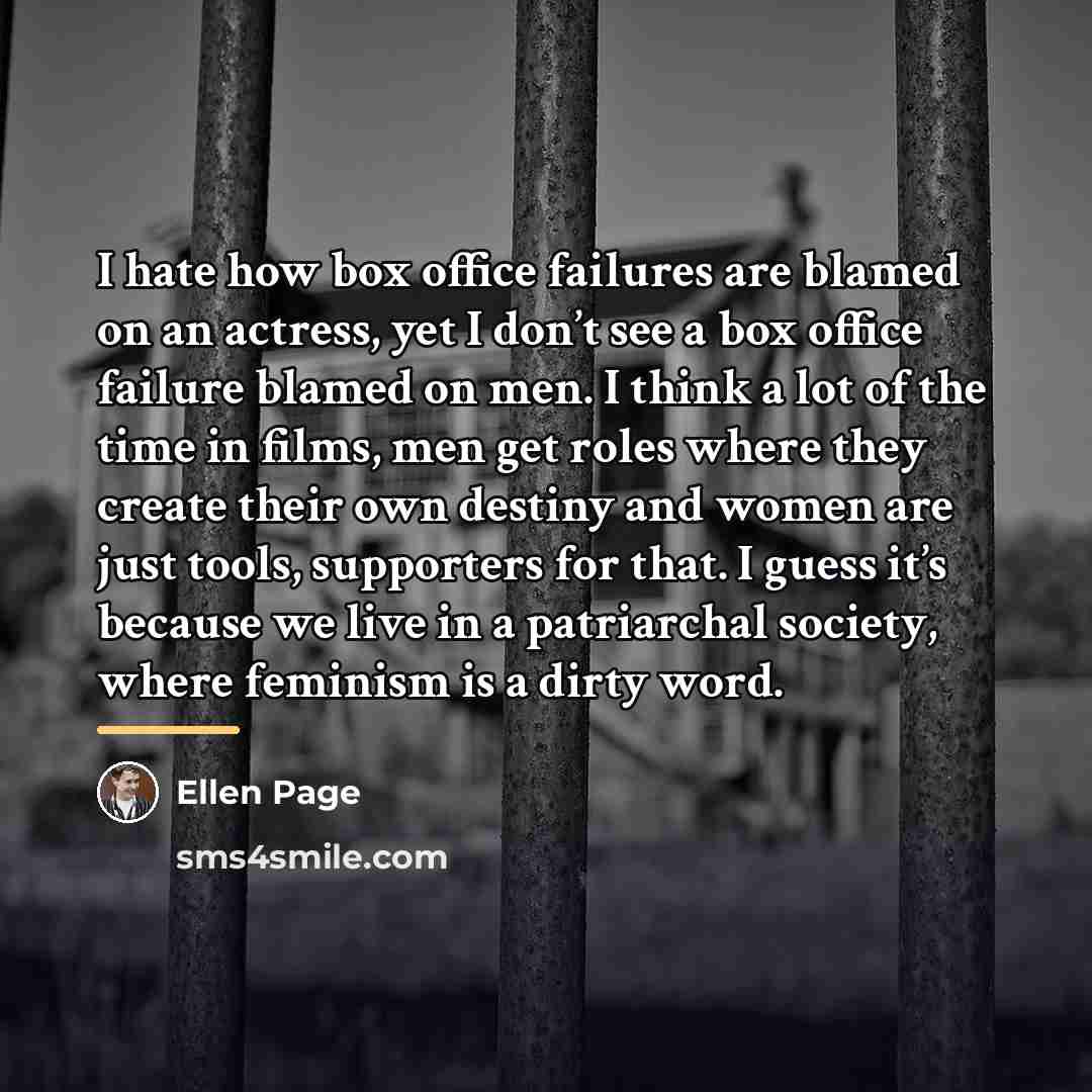 “I hate how box office failures are blamed on an…” quote by Ellen Page
