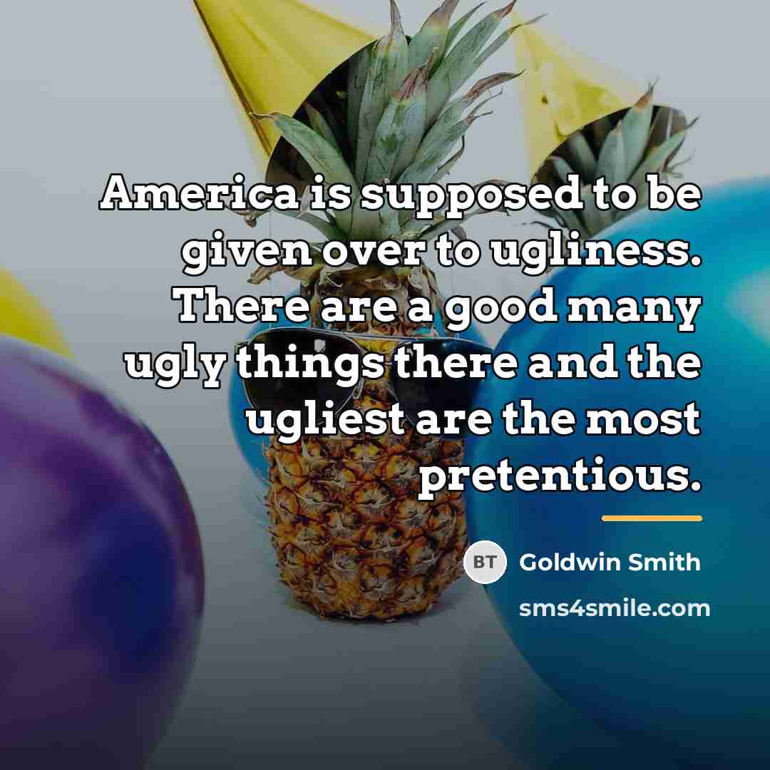 “America is supposed to be given over to ugliness. There…” quote by Goldwin Smith