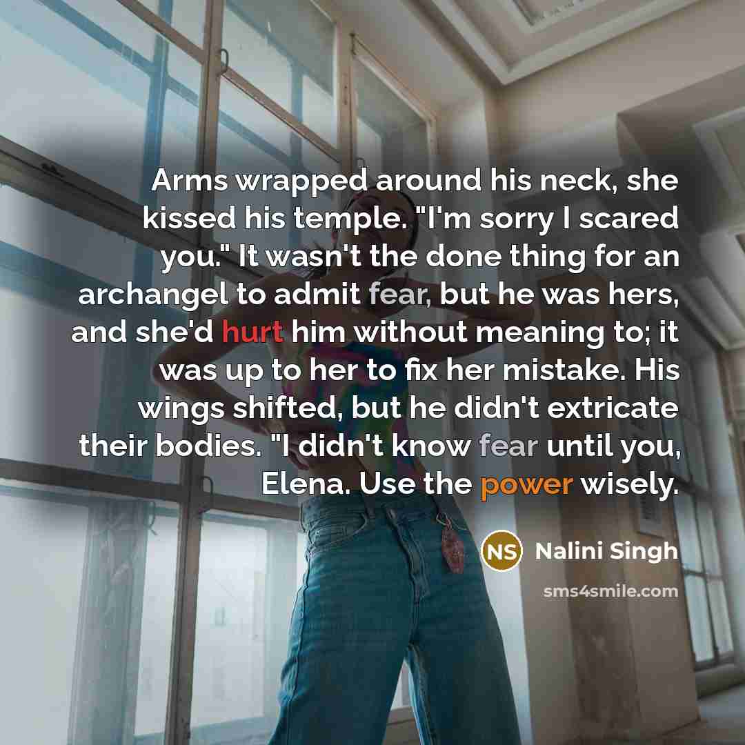 “Arms wrapped around his neck, she kissed his temple. "I'm…” quote by Nalini Singh