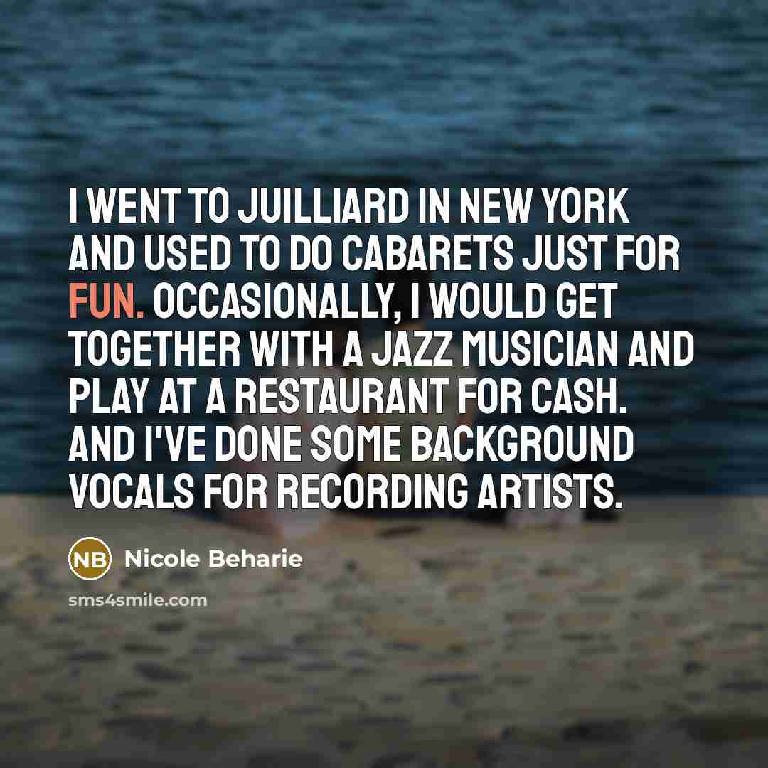 “I went to Juilliard in New York and used to…” quote by Nicole Beharie