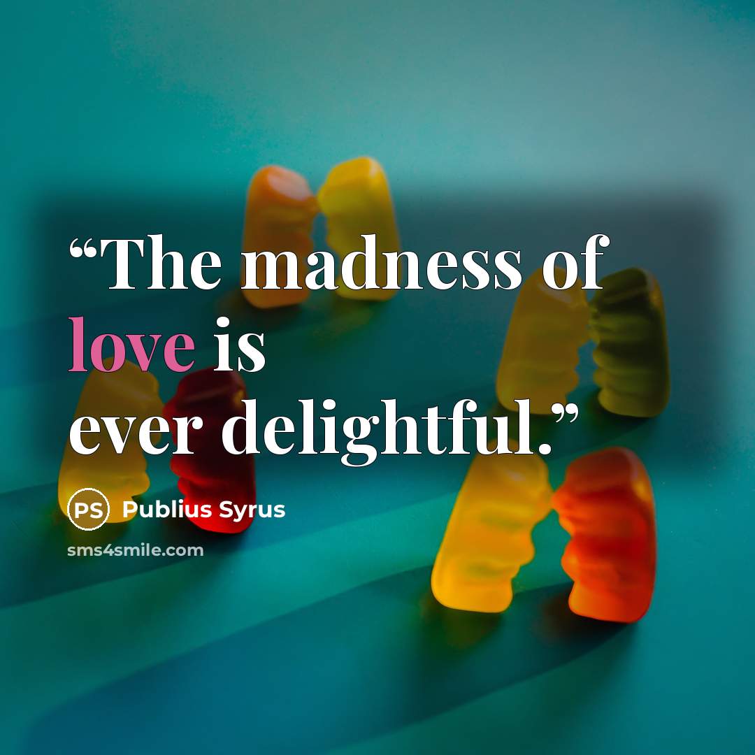“The madness of love is ever delightful.” quote by Publius Syrus