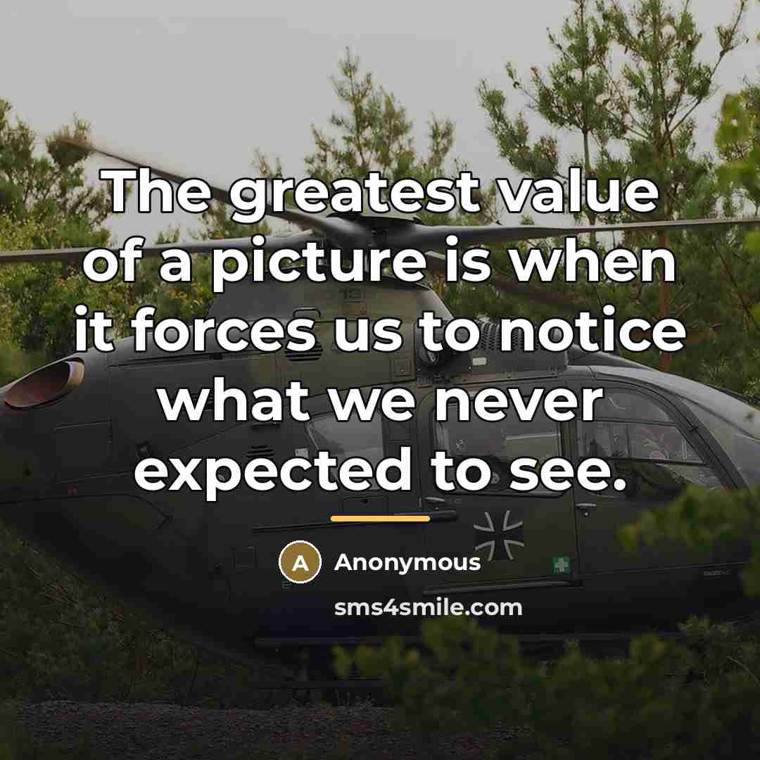 “The greatest value of a picture is when it forces…” quote by Anonymous
