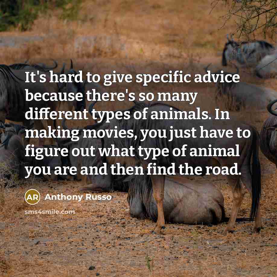 “It's hard to give specific advice because there's so many…” quote by Anthony Russo