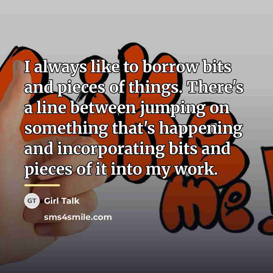 “I always like to borrow bits and pieces of things.…” quote by Girl Talk