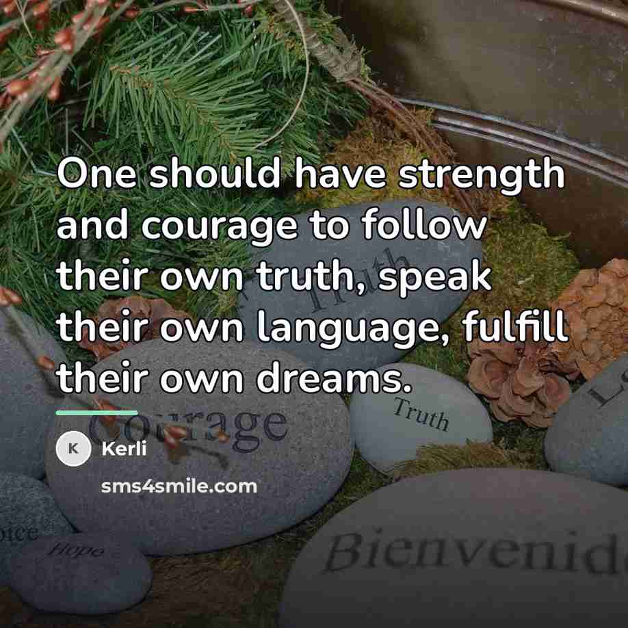 “One should have strength and courage to follow their own…” quote by Kerli