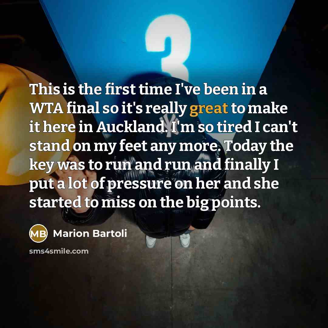 “This is the first time I've been in a WTA…” quote by Marion Bartoli