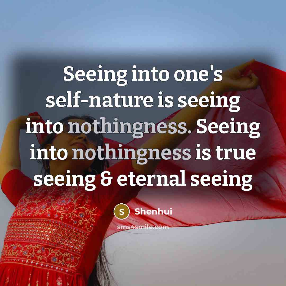 “Seeing into one's self-nature is seeing into nothingness. Seeing into…” quote by Shenhui