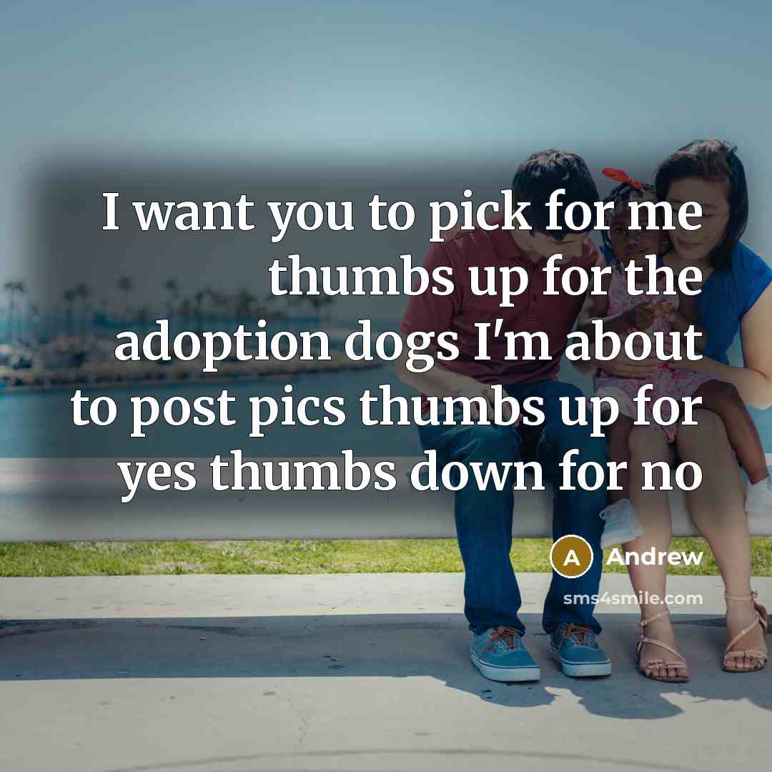 “I want you to pick for me thumbs up for…” quote by Andrew