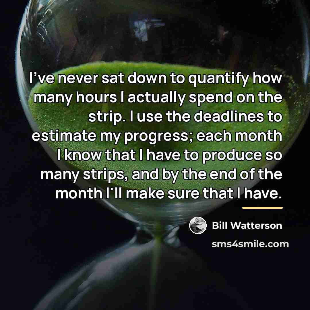 “I've never sat down to quantify how many hours I…” quote by Bill Watterson