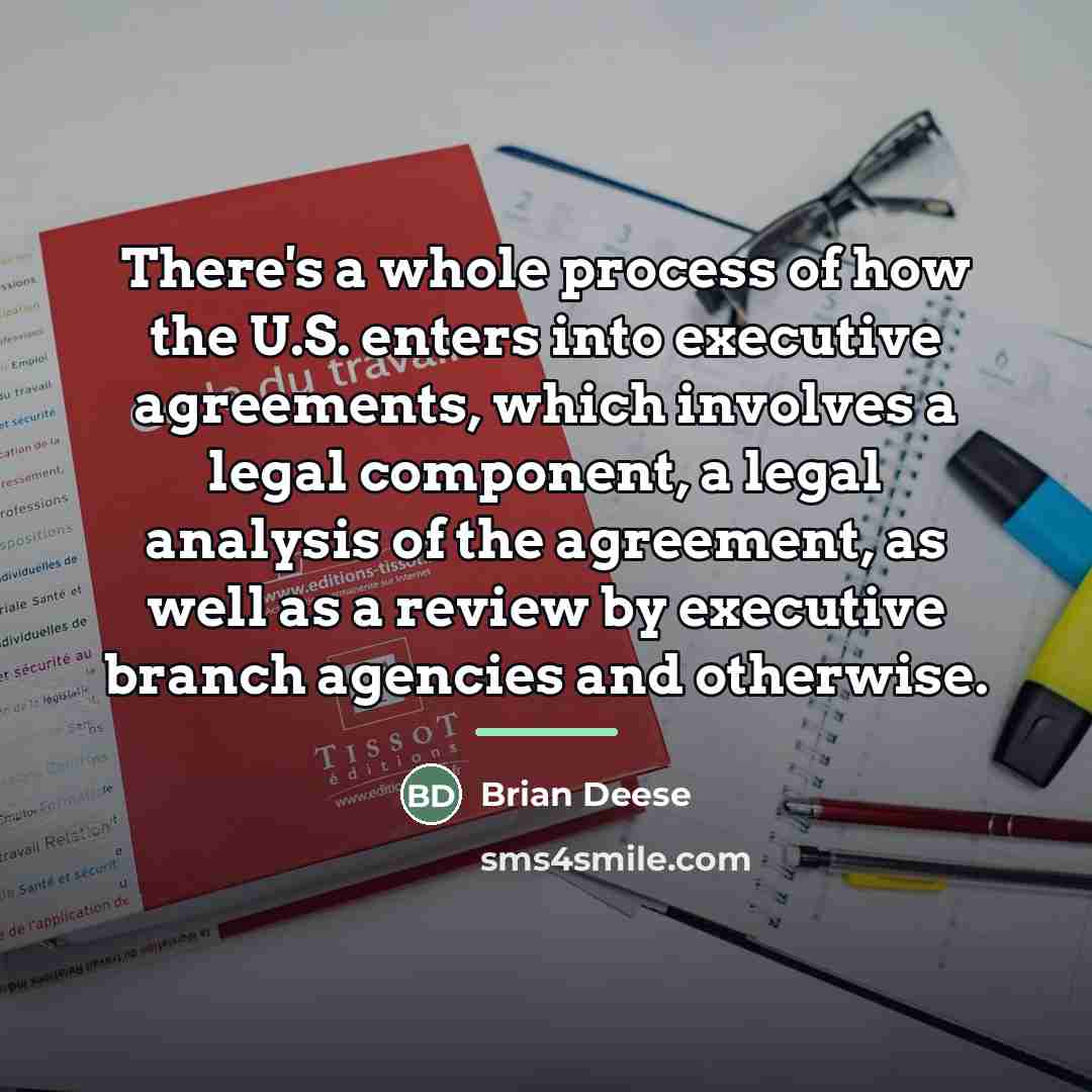“There's a whole process of how the U.S. enters into…” quote by Brian Deese