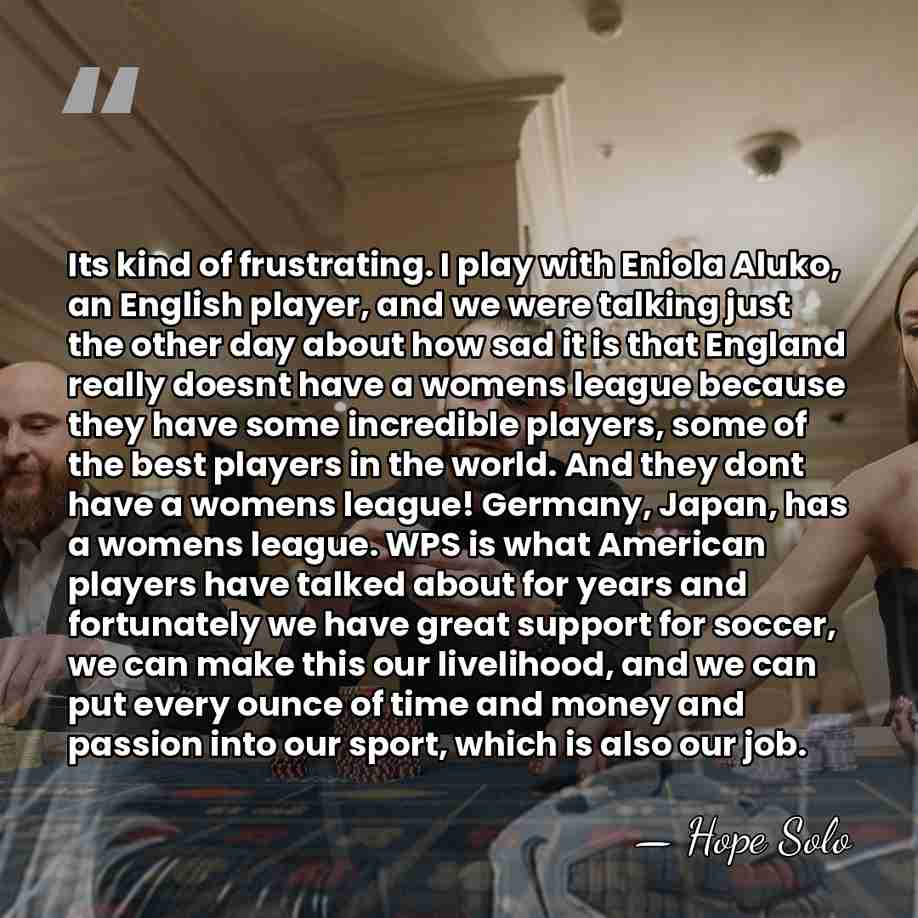 Its kind of frustrating. I play with Eniola Aluko, an English player,&hellip; - Hope Solo