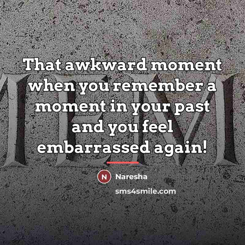 “That awkward moment when you remember a moment in your…” quote by Naresha